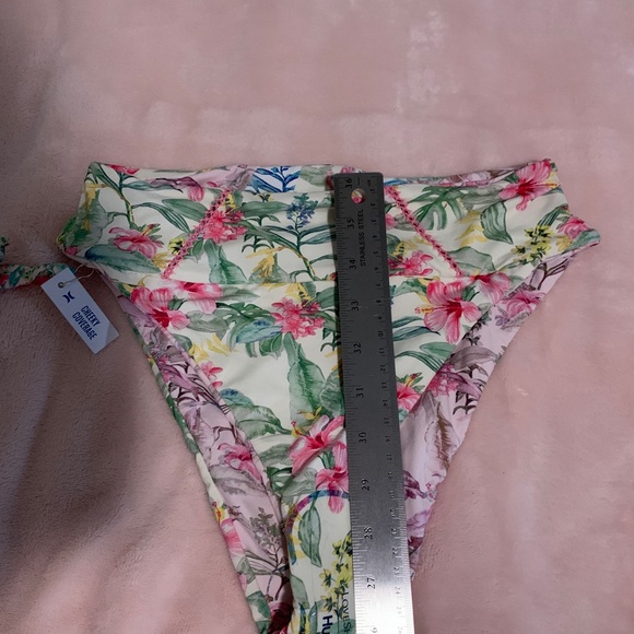 Loveshackfancy x Hurley floral pink green and blue bikini bottoms size small - Picture 5 of 8